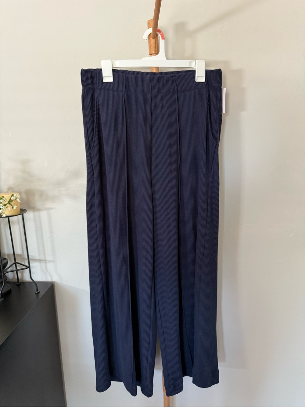 LC Lauren Conrad Navy Blue Wide Leg Pants Women’s Size Large NWT - Picture 2 of 8